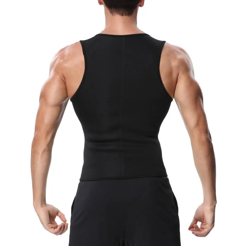 Men Waist Trainer Vest for Weight loss  Neoprene Corset Body Shaper Zipper Sauna Tank Top Workout Shirt Black Plus Size S-4XL (FHM1)(1U101)(1U9)(F101)