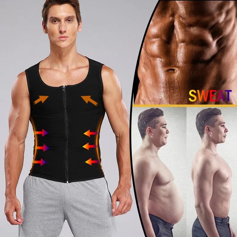 Men Waist Trainer Vest Neoprene Sauna Heat Trapping Suit Corset Mens Body Shaper Zipper Tank Top Weight Loss Workout Shirt(FHM1)(1U101)(1U9)(F101)