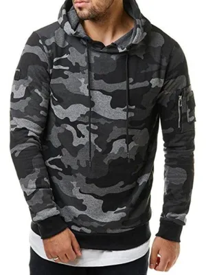 Men's Camouflage Long-Sleeved Hoodie