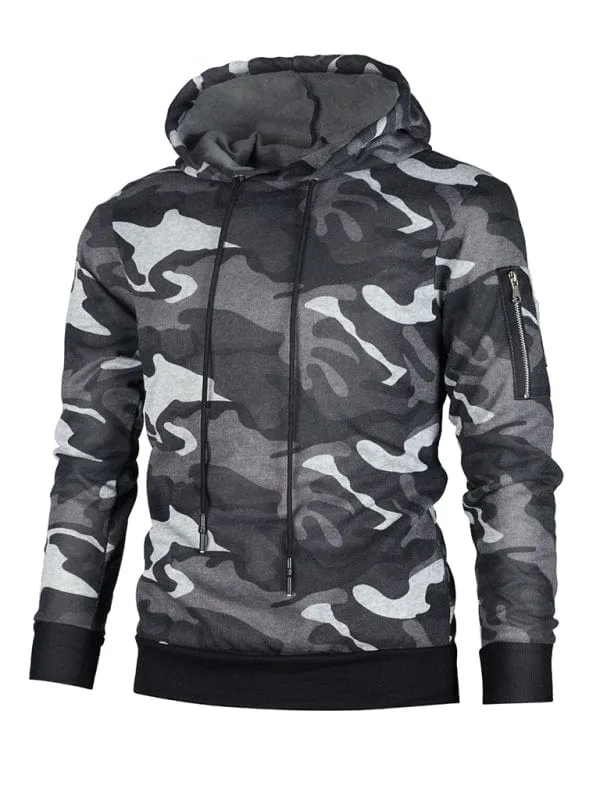 Men's Camouflage Long-Sleeved Hoodie