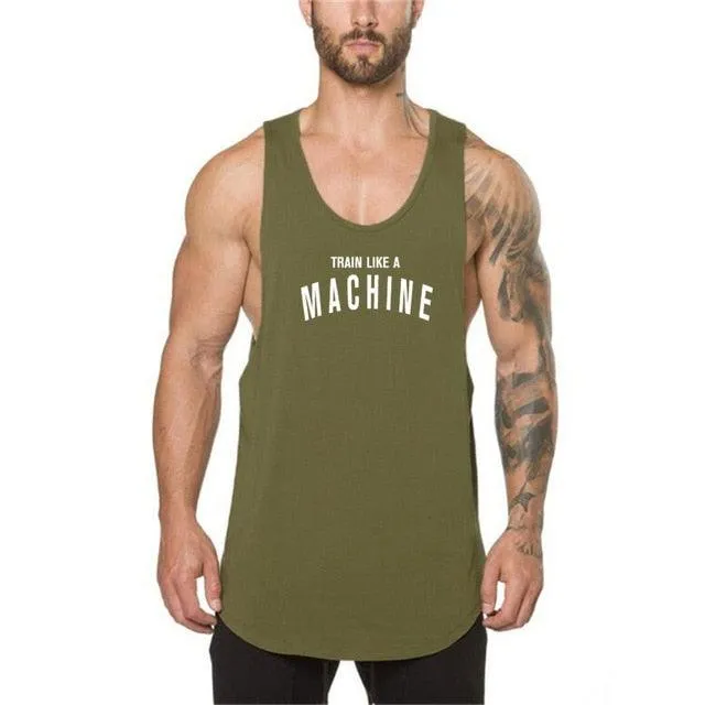 Men's Fitness Stringer Tank Top Vest - Sportswear Undershirt (TM7)