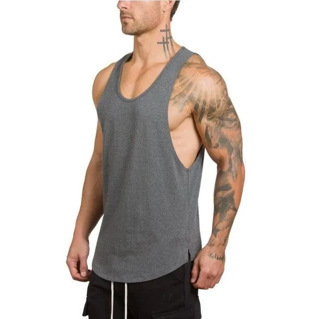 Men's Fitness Stringer Tank Top Vest - Sportswear Undershirt (TM7)