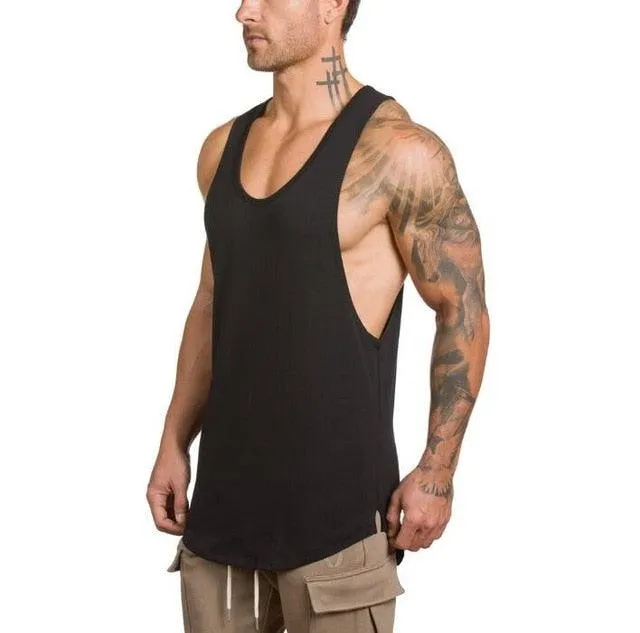 Men's Fitness Stringer Tank Top Vest - Sportswear Undershirt (TM7)