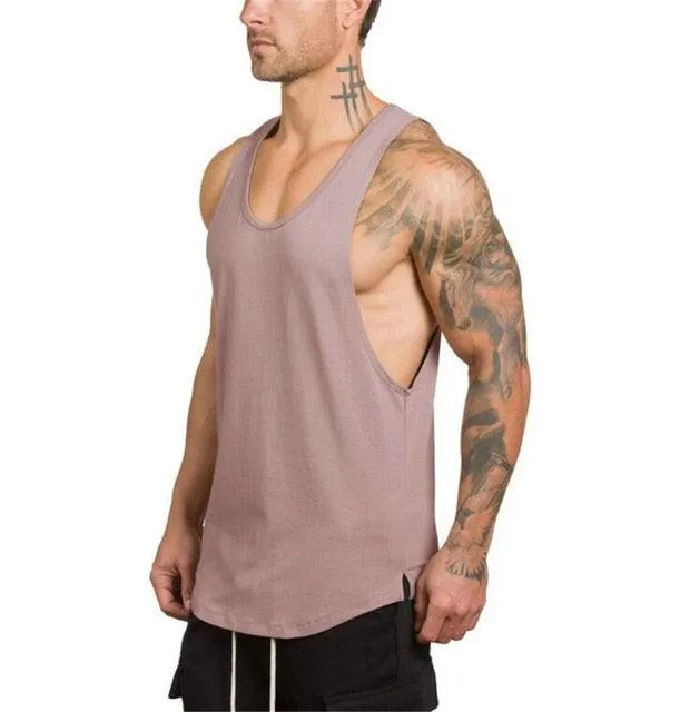 Men's Fitness Stringer Tank Top Vest - Sportswear Undershirt (TM7)