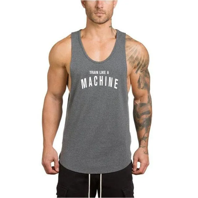 Men's Fitness Stringer Tank Top Vest - Sportswear Undershirt (TM7)