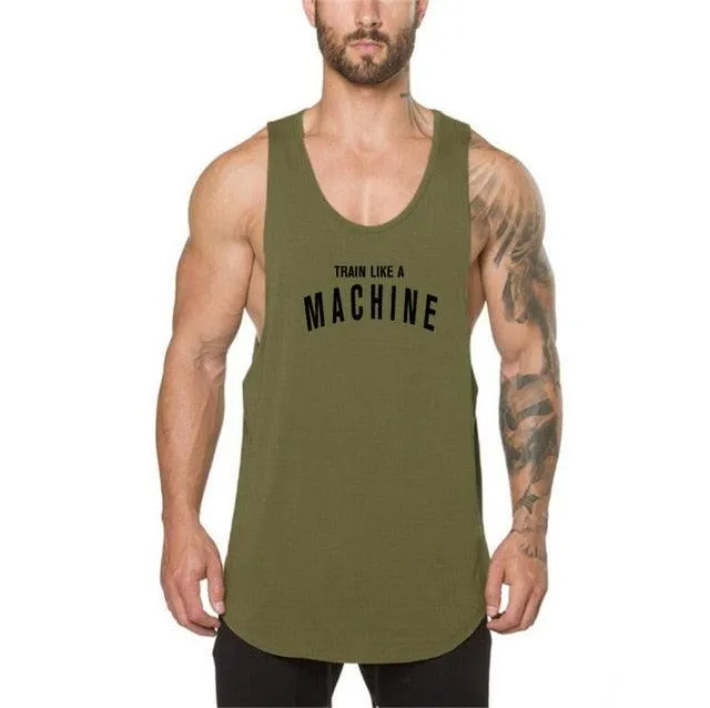 Men's Fitness Stringer Tank Top Vest - Sportswear Undershirt (TM7)