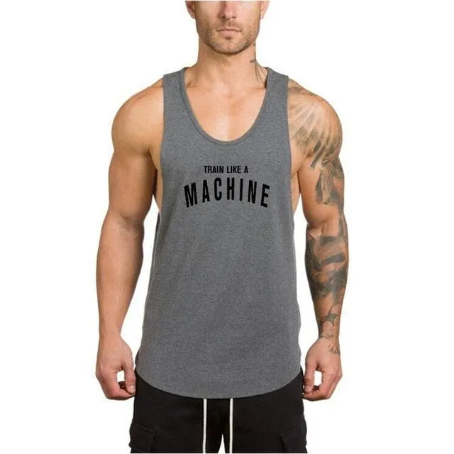 Men's Fitness Stringer Tank Top Vest - Sportswear Undershirt (TM7)