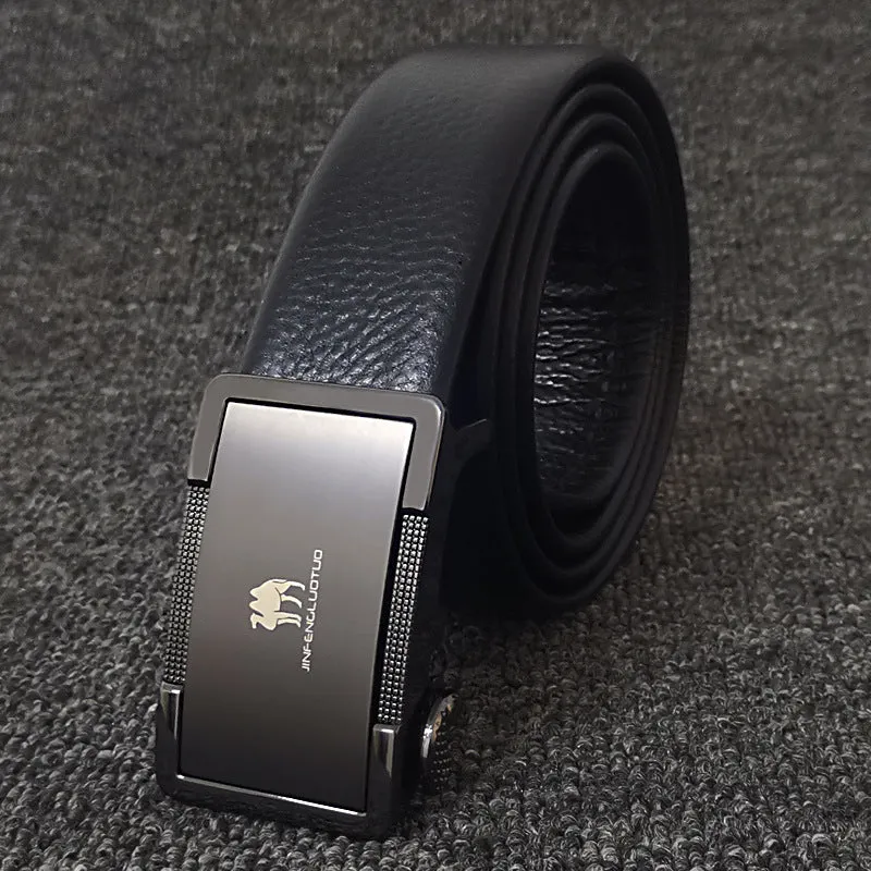 Men's Inner Automatic Buckle Leather Belt Pure Men's Business Belt