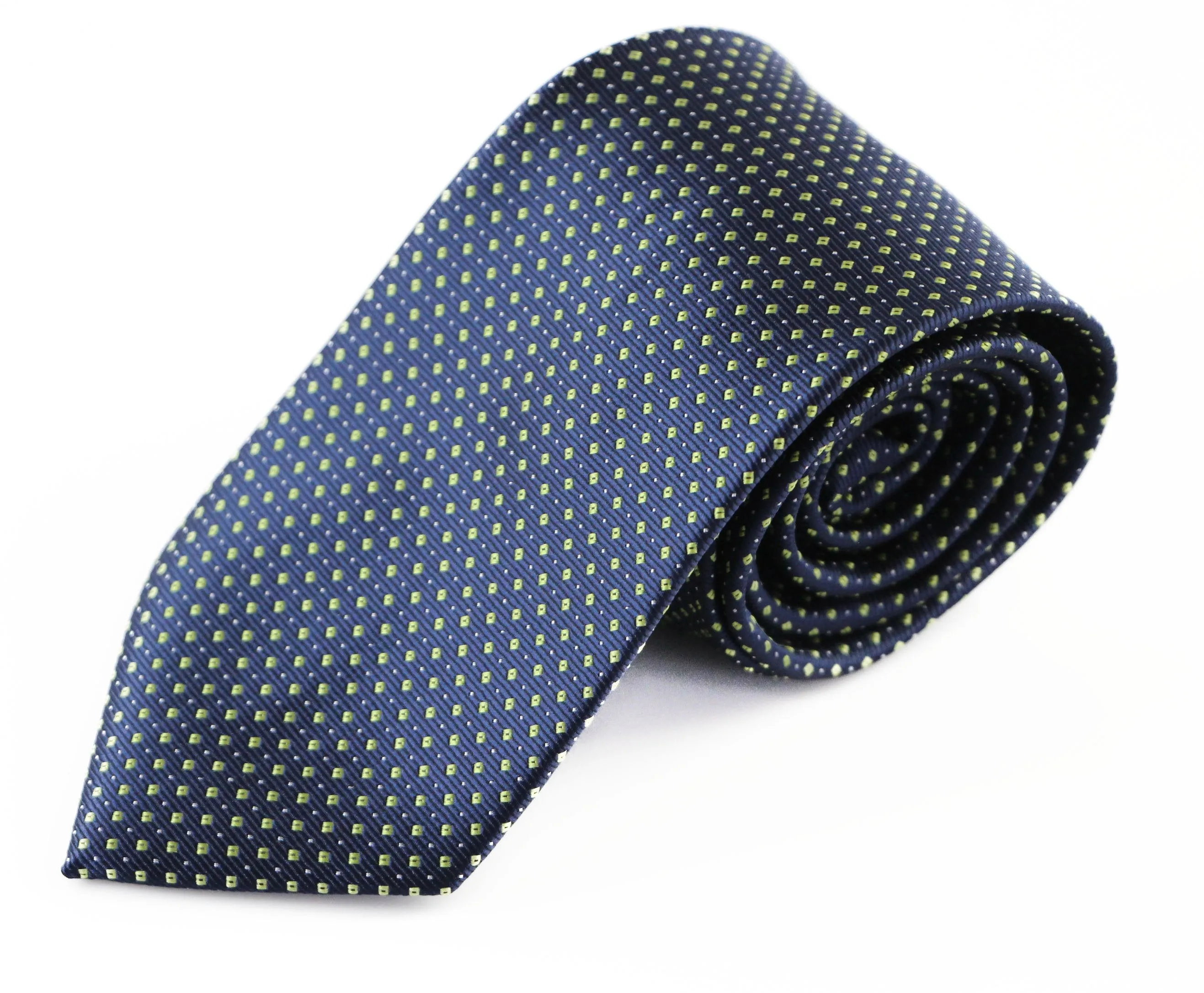 Mens Navy & Lime Elegant Patterned 8cm Neck Tie