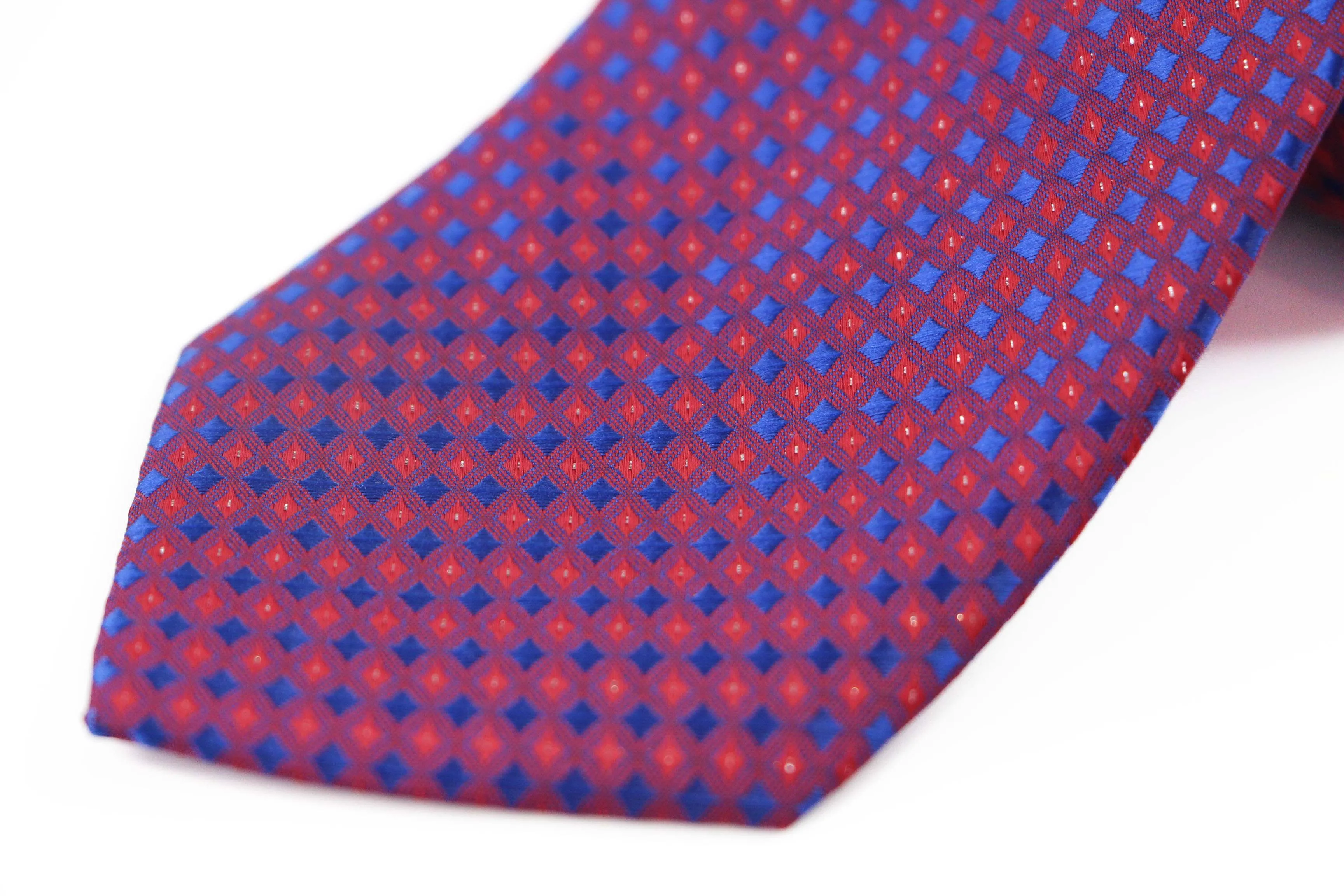 Mens Red Patterned 8cm Neck Tie