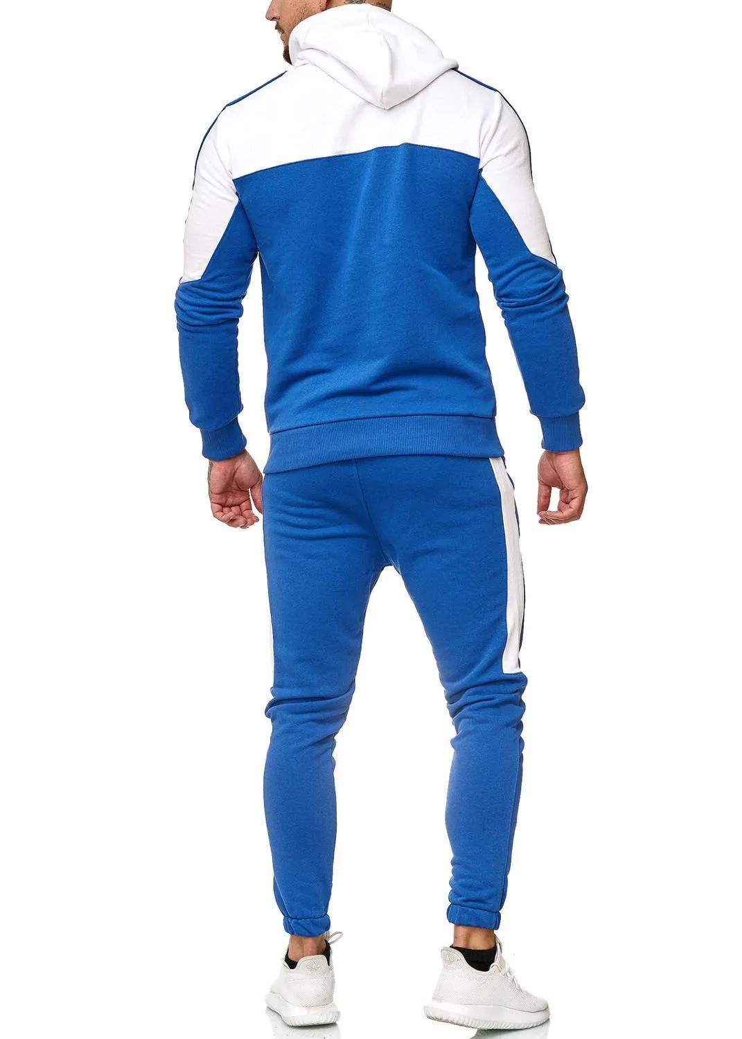 Men's Tracksuit Jogging Suit - Side Stripe Hoodies Set - Work Out Clothes Jogger Set Gym Clothing (TM9)(F101)