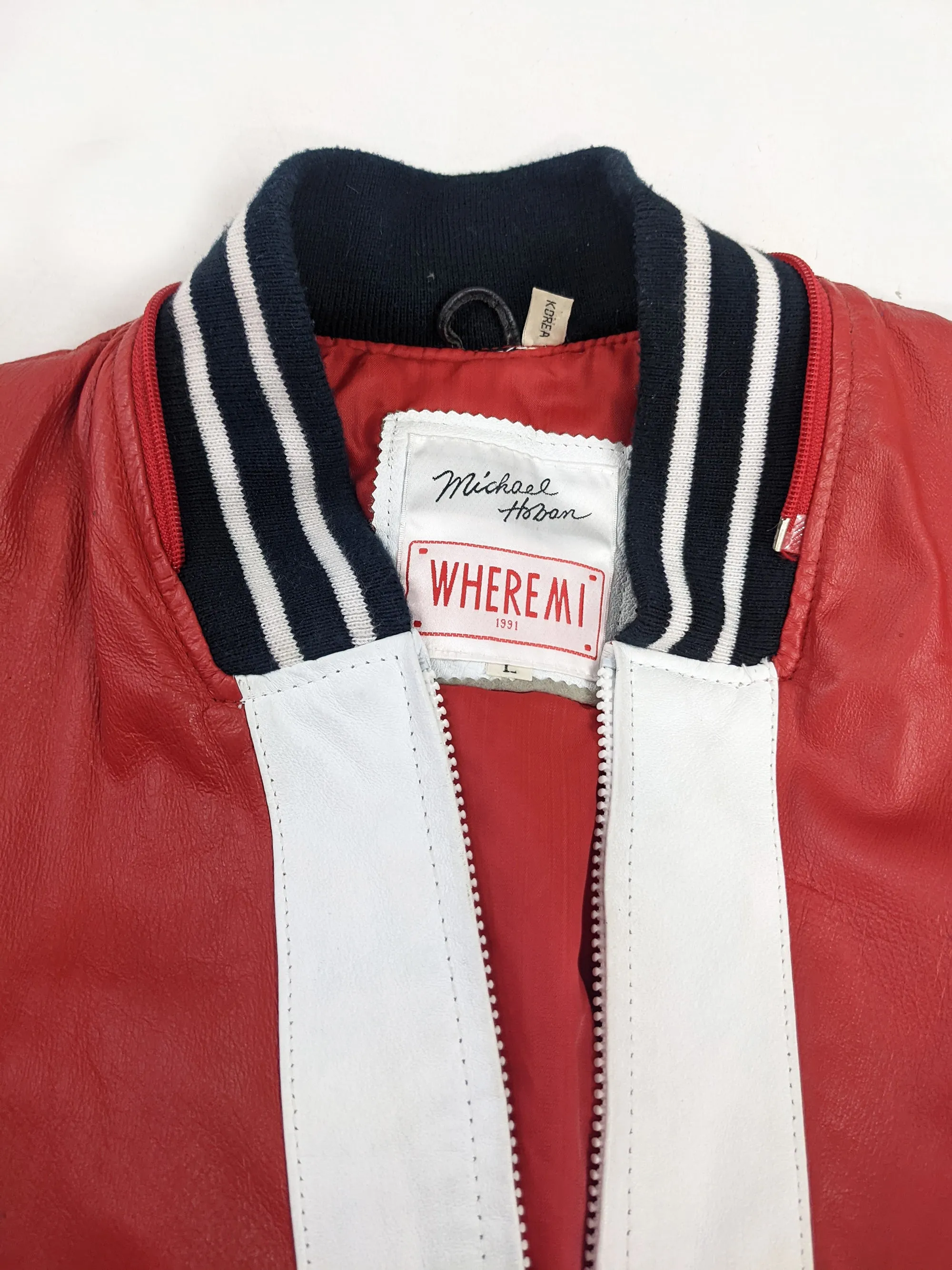 Michael Hoban Vintage Mens Basketball Leather Jacket, 1980s