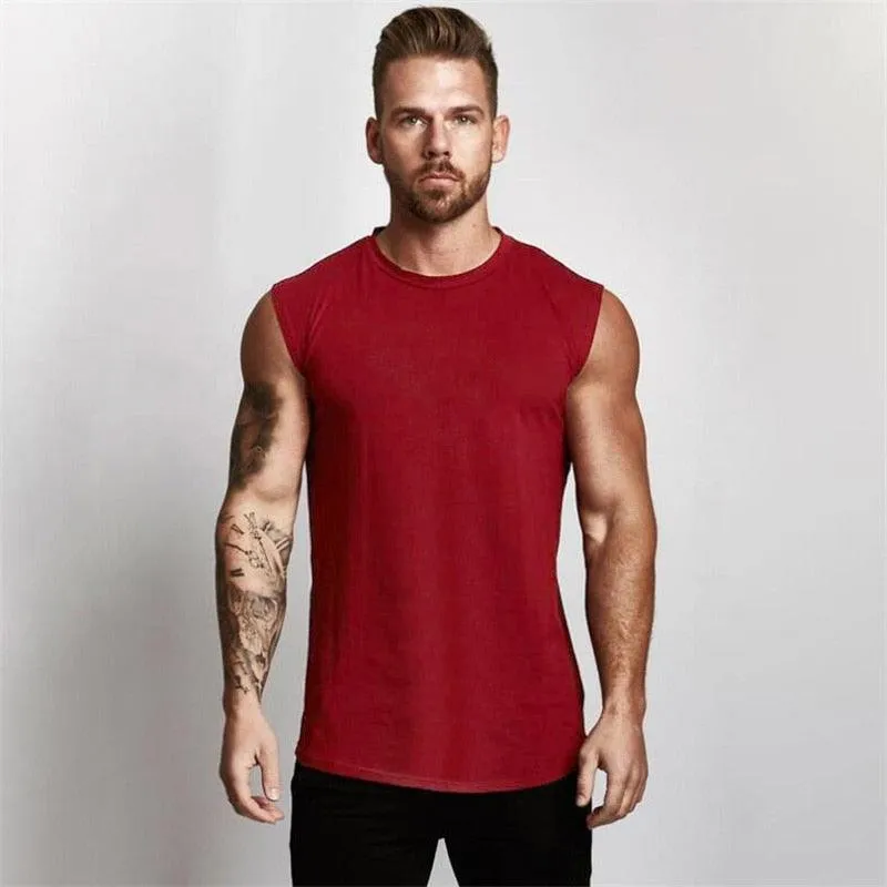 Muscle guy Brand Gyms Clothing Workout Sleeveless Shirt - Tank Top Men Bodybuilding Fitness - Mens Sportwear (TM7)(1U101)(1U100)