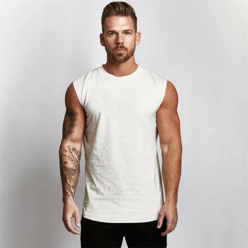 Muscle guy Brand Gyms Clothing Workout Sleeveless Shirt - Tank Top Men Bodybuilding Fitness - Mens Sportwear (TM7)(1U101)(1U100)