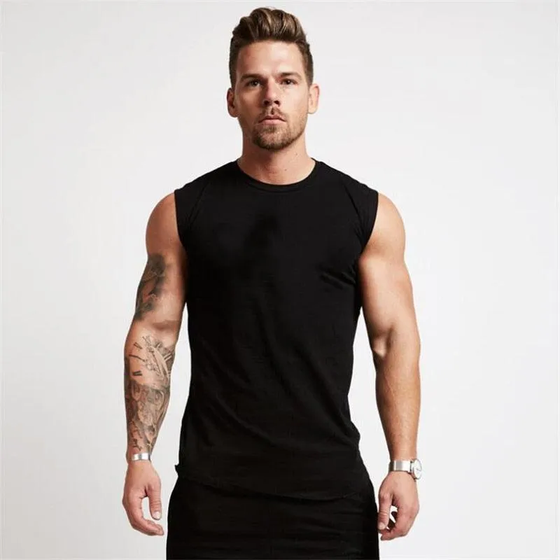 Muscle guy Brand Gyms Clothing Workout Sleeveless Shirt - Tank Top Men Bodybuilding Fitness - Mens Sportwear (TM7)(1U101)(1U100)