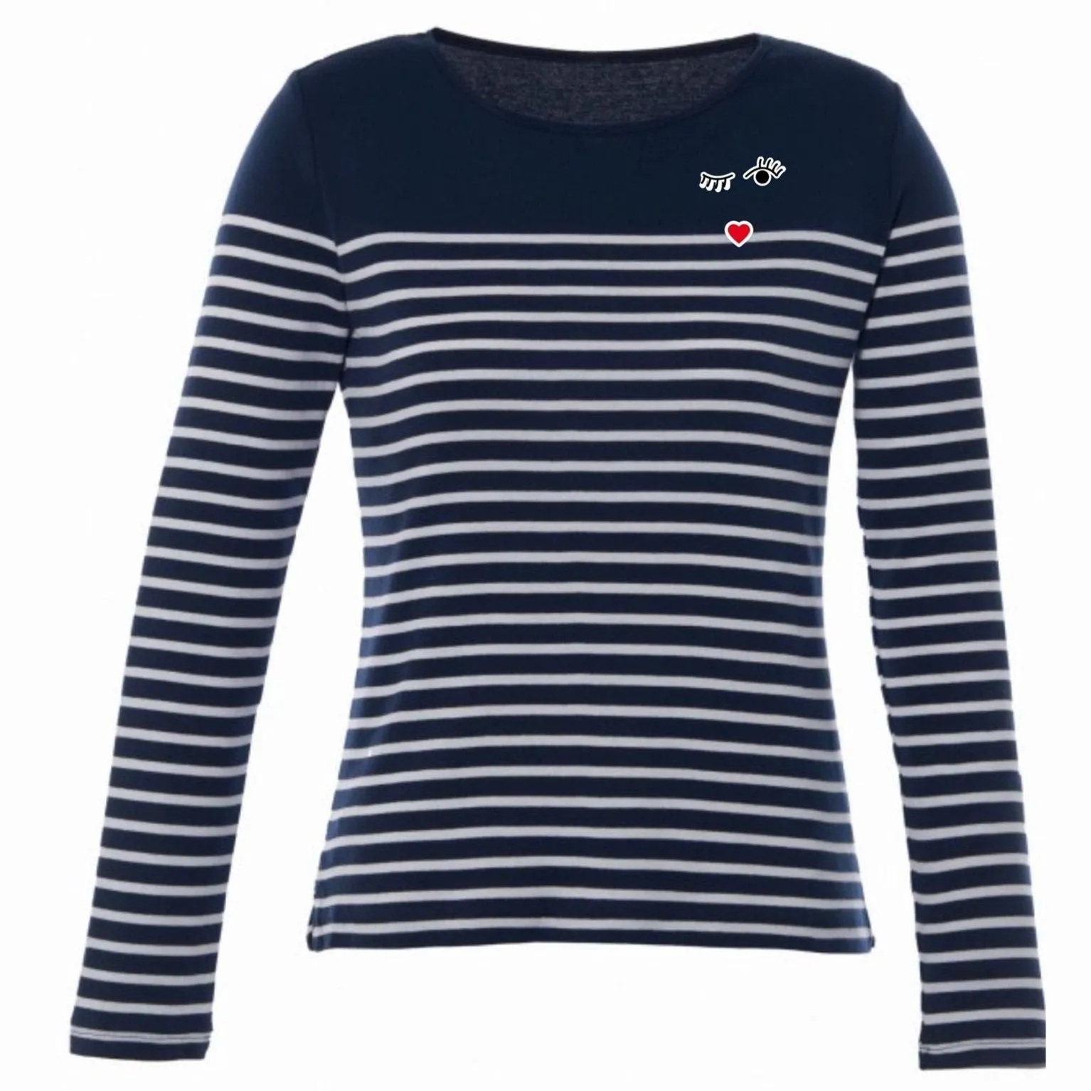 Navy French Wink Marinière - Women Cut