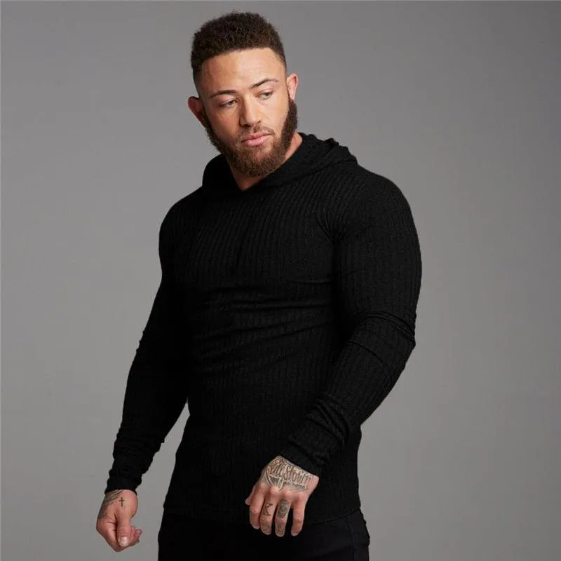 New Fashion Men's Hooded T-shirt - Slim Fit Sweaters Knittwear Mens Long Sleeve Pullovers  (TM5)(CC1)(1U100)(TM7)(1U101)(1U100)