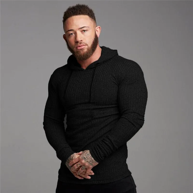 New Fashion Men's Hooded T-shirt - Slim Fit Sweaters Knittwear Mens Long Sleeve Pullovers  (TM5)(CC1)(1U100)(TM7)(1U101)(1U100)