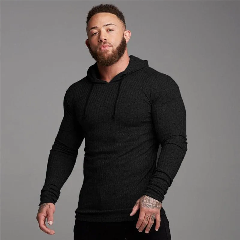 New Fashion Men's Hooded T-shirt - Slim Fit Sweaters Knittwear Mens Long Sleeve Pullovers  (TM5)(CC1)(1U100)(TM7)(1U101)(1U100)