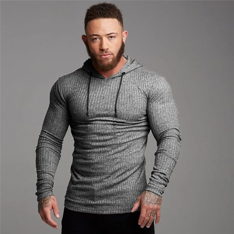 New Fashion Men's Hooded T-shirt - Slim Fit Sweaters Knittwear Mens Long Sleeve Pullovers  (TM5)(CC1)(1U100)(TM7)(1U101)(1U100)