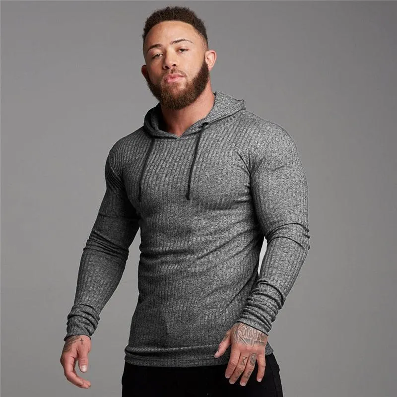 New Fashion Men's Hooded T-shirt - Slim Fit Sweaters Knittwear Mens Long Sleeve Pullovers  (TM5)(CC1)(1U100)(TM7)(1U101)(1U100)