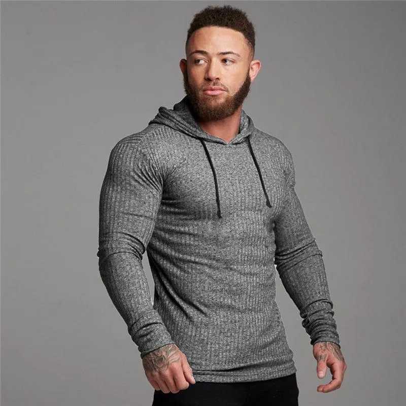 New Fashion Men's Hooded T-shirt - Slim Fit Sweaters Knittwear Mens Long Sleeve Pullovers  (TM5)(CC1)(1U100)(TM7)(1U101)(1U100)