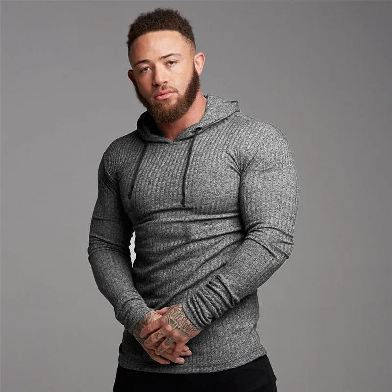 New Fashion Men's Hooded T-shirt - Slim Fit Sweaters Knittwear Mens Long Sleeve Pullovers  (TM5)(CC1)(1U100)(TM7)(1U101)(1U100)