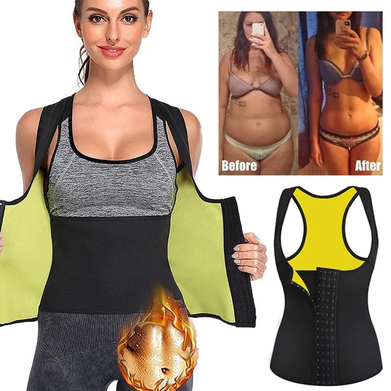 New Slim Women Neoprene Sweat Waist Trainer Corset -Trimmer Vest - Weight Loss - Sauna Tank Top Shaper Slimmer Fajas Shapewear Corset (FH)(FHW1)(1U31)(1U24)