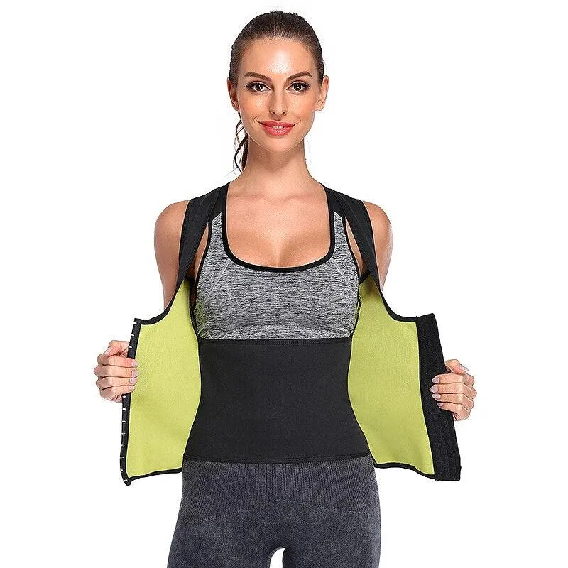 New Slim Women Neoprene Sweat Waist Trainer Corset -Trimmer Vest - Weight Loss - Sauna Tank Top Shaper Slimmer Fajas Shapewear Corset (FH)(FHW1)(1U31)(1U24)