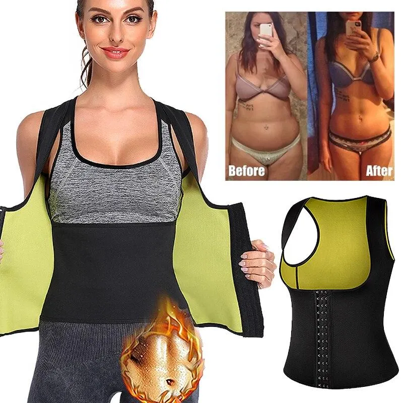 New Slim Women Neoprene Sweat Waist Trainer Corset -Trimmer Vest - Weight Loss - Sauna Tank Top Shaper Slimmer Fajas Shapewear Corset (FH)(FHW1)(1U31)(1U24)