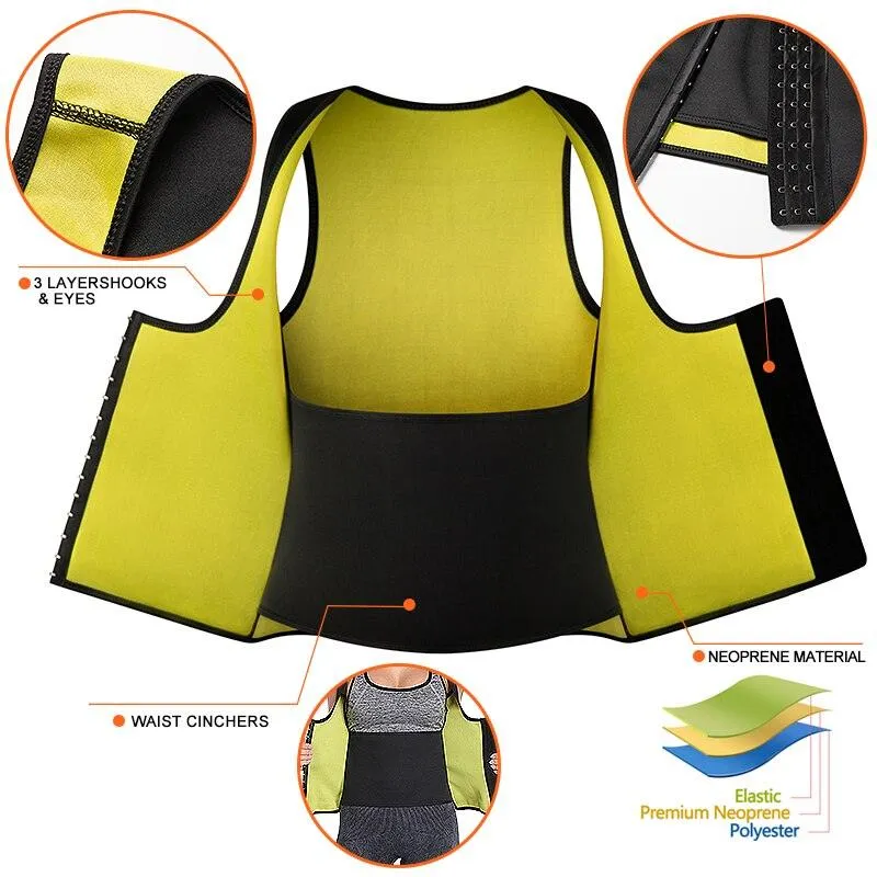 New Slim Women Neoprene Sweat Waist Trainer Corset -Trimmer Vest - Weight Loss - Sauna Tank Top Shaper Slimmer Fajas Shapewear Corset (FH)(FHW1)(1U31)(1U24)