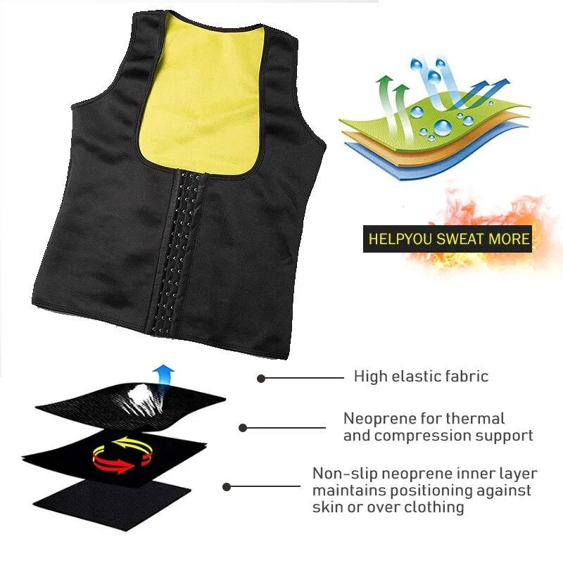 New Slim Women Neoprene Sweat Waist Trainer Corset -Trimmer Vest - Weight Loss - Sauna Tank Top Shaper Slimmer Fajas Shapewear Corset (FH)(FHW1)(1U31)(1U24)