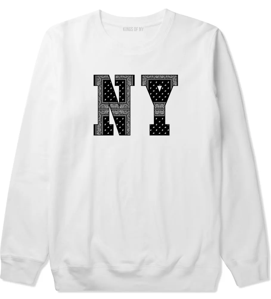 NY Bandana Print New York Black Flag Boys Kids Crewneck Sweatshirt