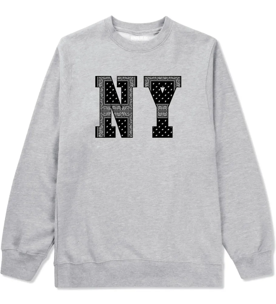 NY Bandana Print New York Black Flag Boys Kids Crewneck Sweatshirt