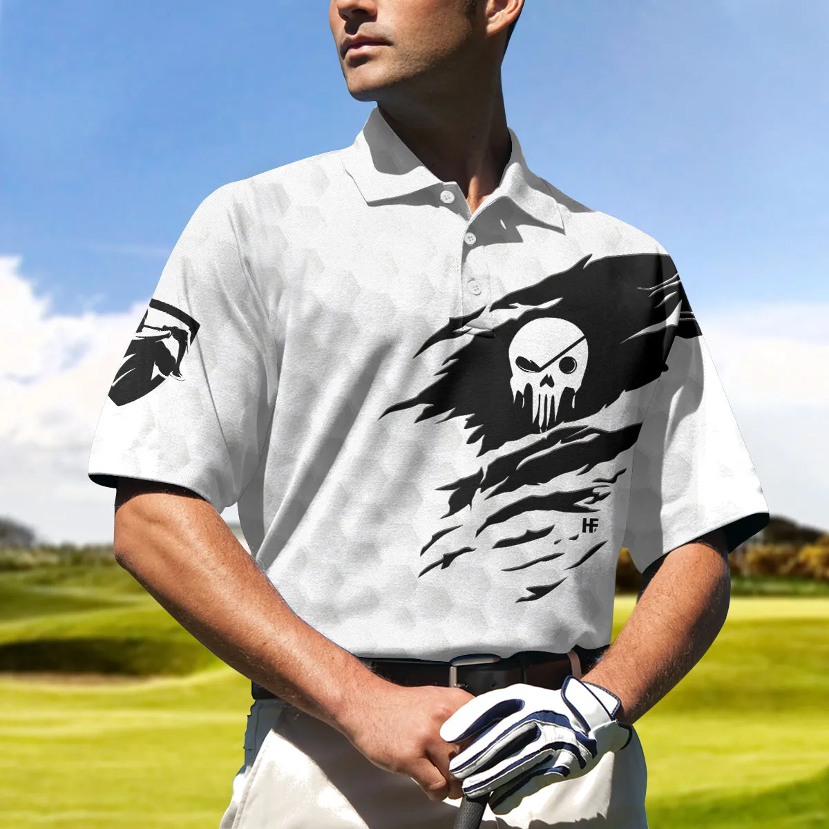 Personalized Never Underestimate A Golfer Born In Month Custom Polo Shirt, Cool Skull Golf Shirt For Men Coolspod