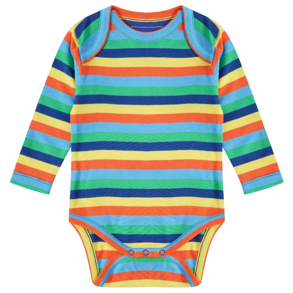 Piccalilly Rainbow Weather Baby Bodysuits 3 Pack