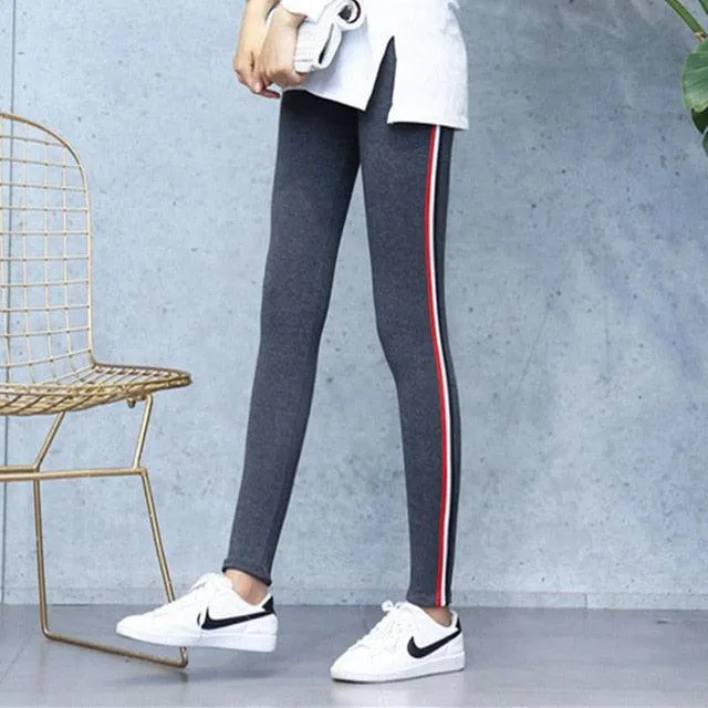 Plus Size Cotton Leggings - Women Casual High Stretch Leggings Pants - High Waist Fitness (TBL)(F31)