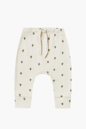 Quincy Mae Drawstring Baby Pants - Cactus (Size 6/12M left)