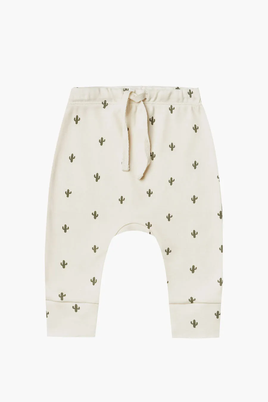 Quincy Mae Drawstring Baby Pants - Cactus (Size 6/12M left)