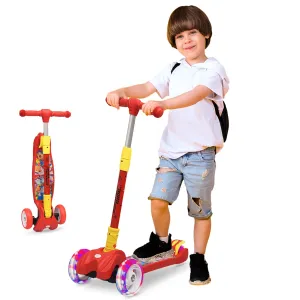 R for Rabbit Road Runner Scooter for Kids of 3 to14 Years Age 3 Level Adjustable Height Foldable, LED PU Wheels Weight Capacity 75 kgs Kick Scooter with Brakes | 6 Months Warranty | (Red)