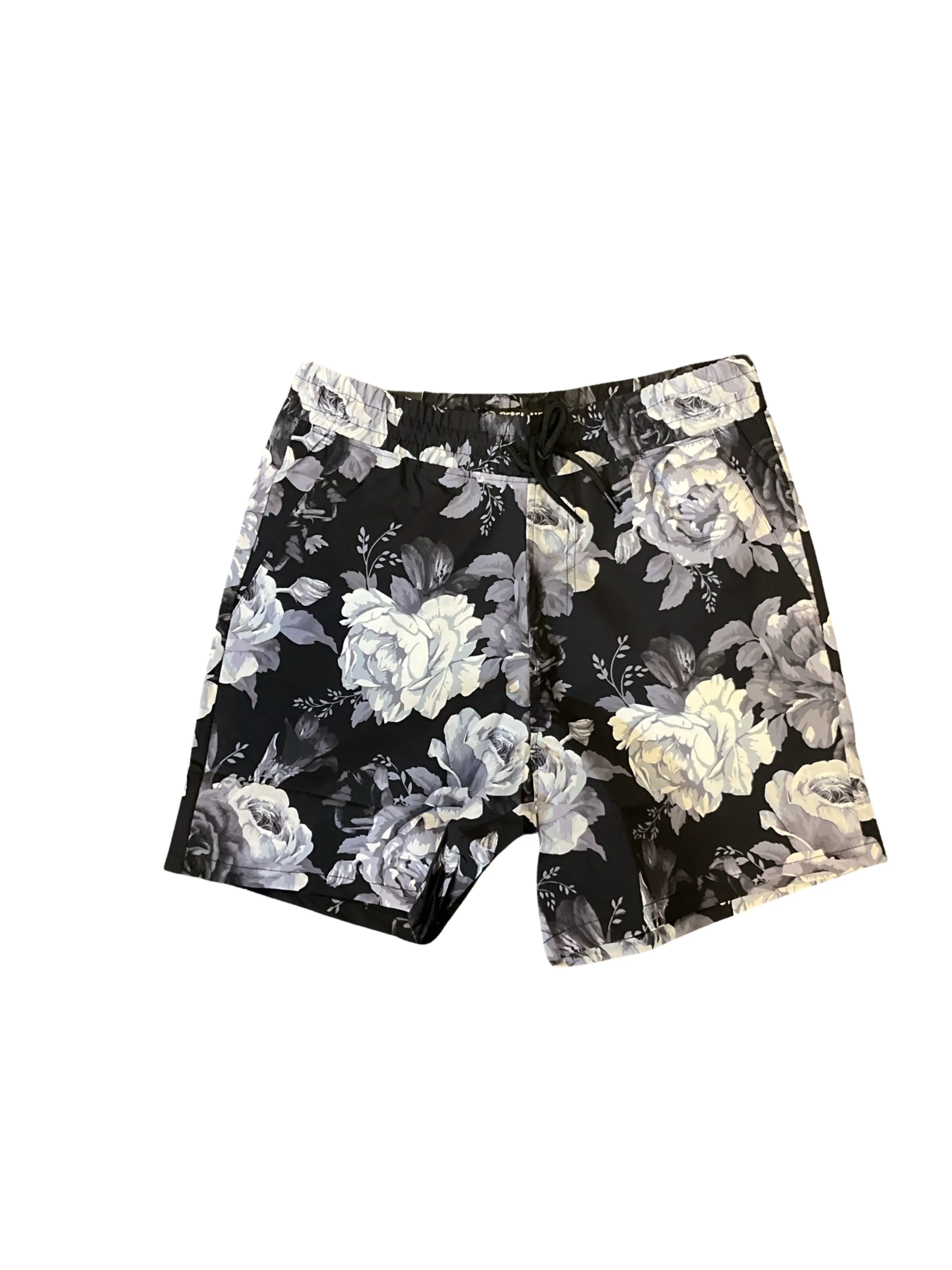 Rebel Minds Vintage Rose Board Mesh Short - Black