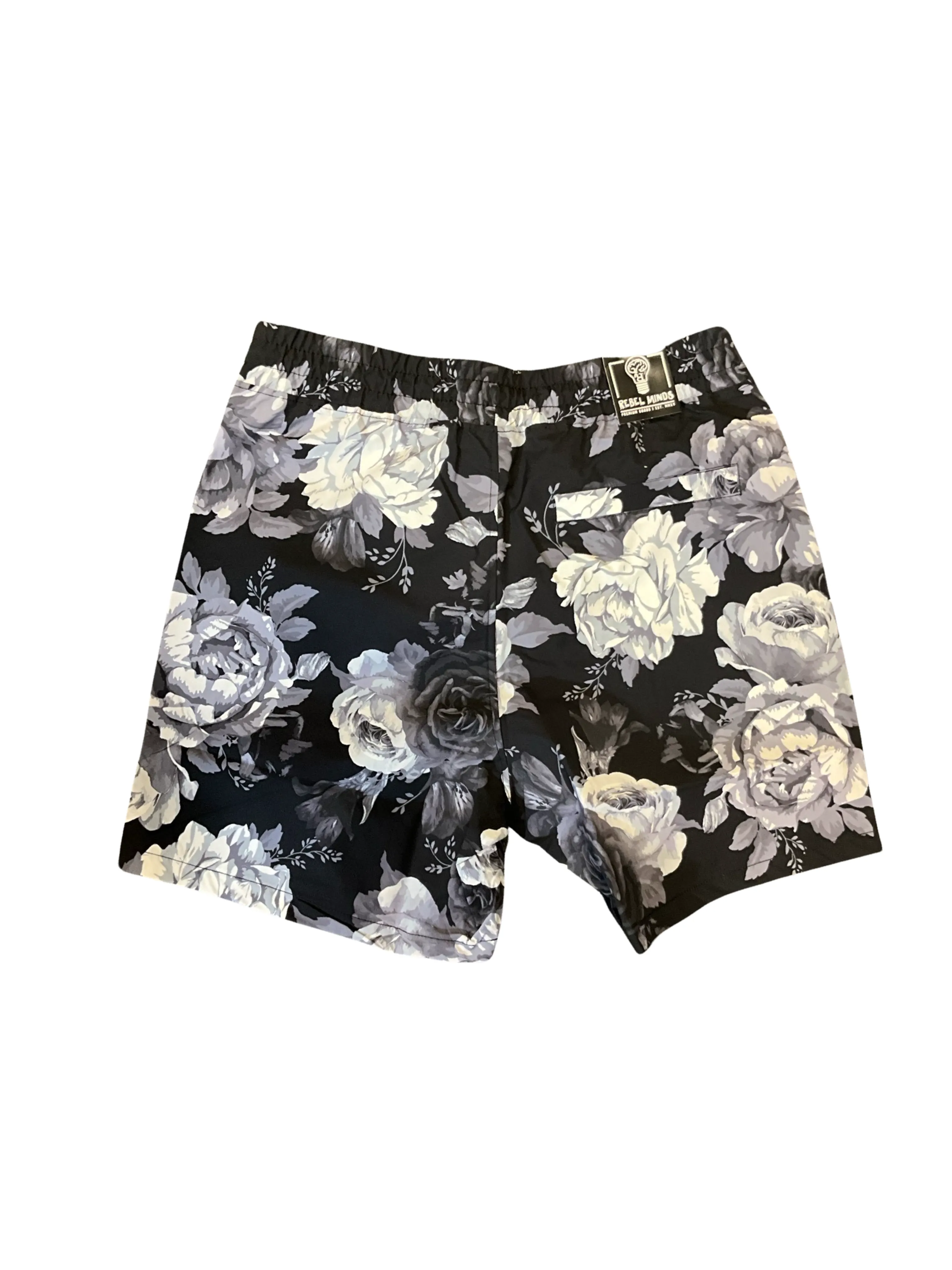 Rebel Minds Vintage Rose Board Mesh Short - Black