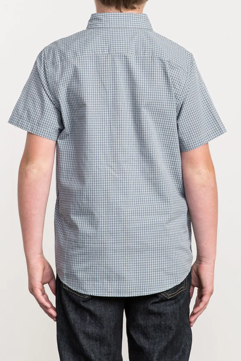 RVCA Staple Short Sleeve Boys Shirt - Monument