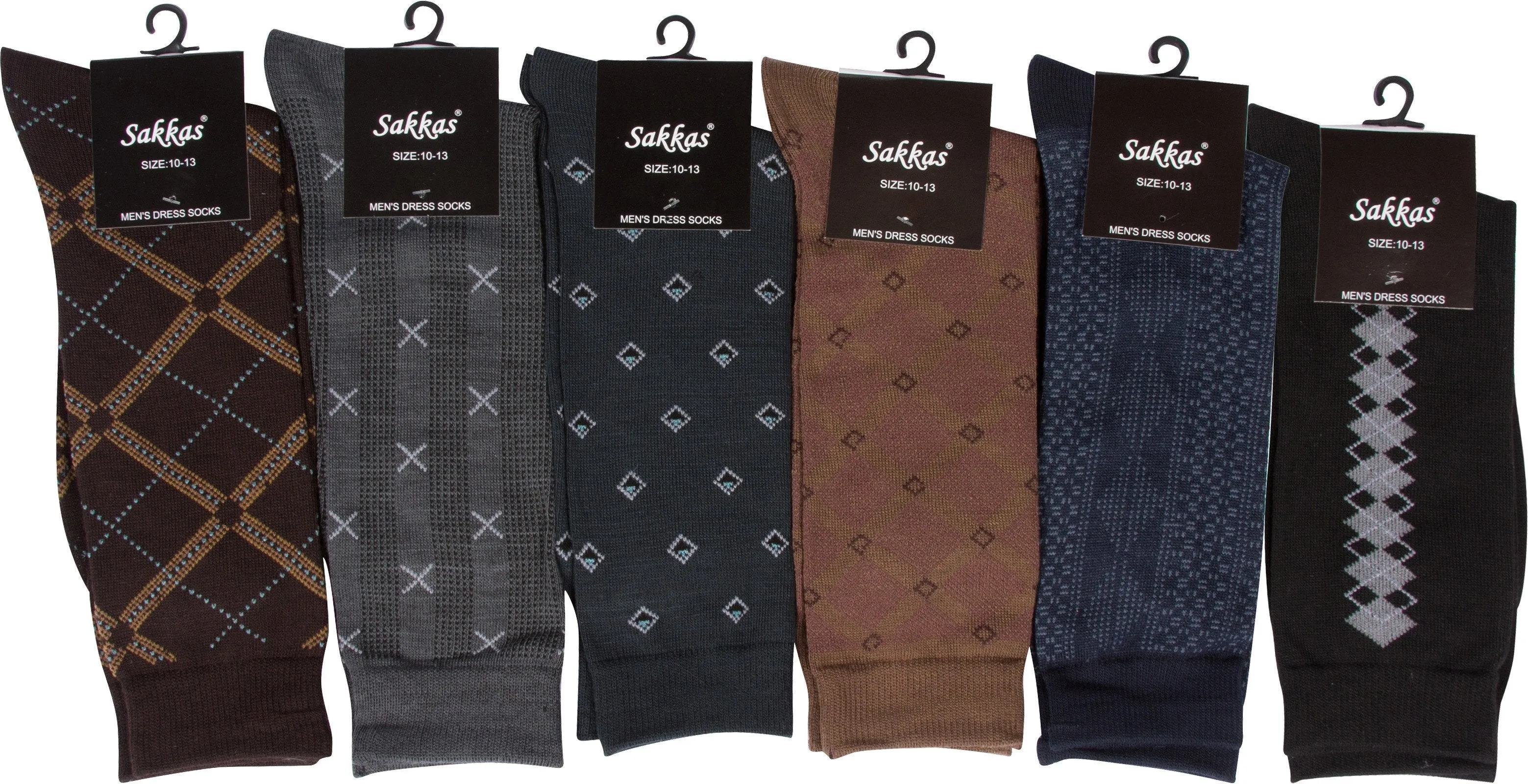 Sakkas Mens Pattern Dress Socks Value Assorted 6-Pack