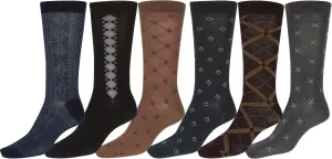 Sakkas Mens Pattern Dress Socks Value Assorted 6-Pack