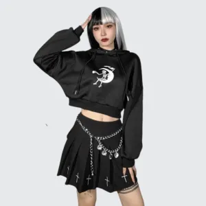 Techwear Crop Top Hoodie