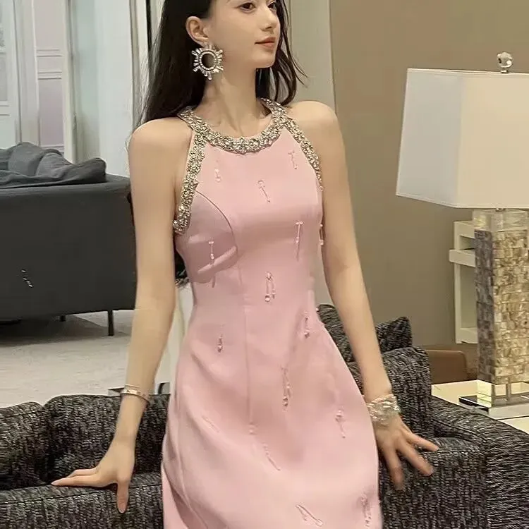 Wenkouban Elegant Banquet Evening Dresses for Women, Bling Sparkling Sequins Temperament, Strapless Tight Sexy Dress, Gorgeousï¼?024 Summer