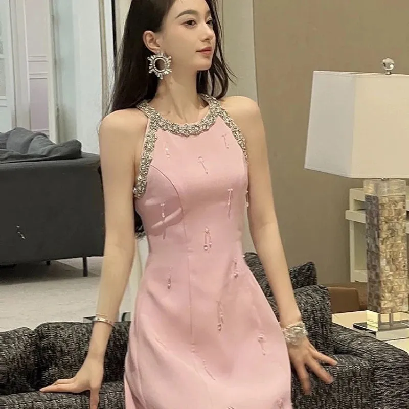 Wenkouban Elegant Banquet Evening Dresses for Women, Bling Sparkling Sequins Temperament, Strapless Tight Sexy Dress, Gorgeousï¼?024 Summer