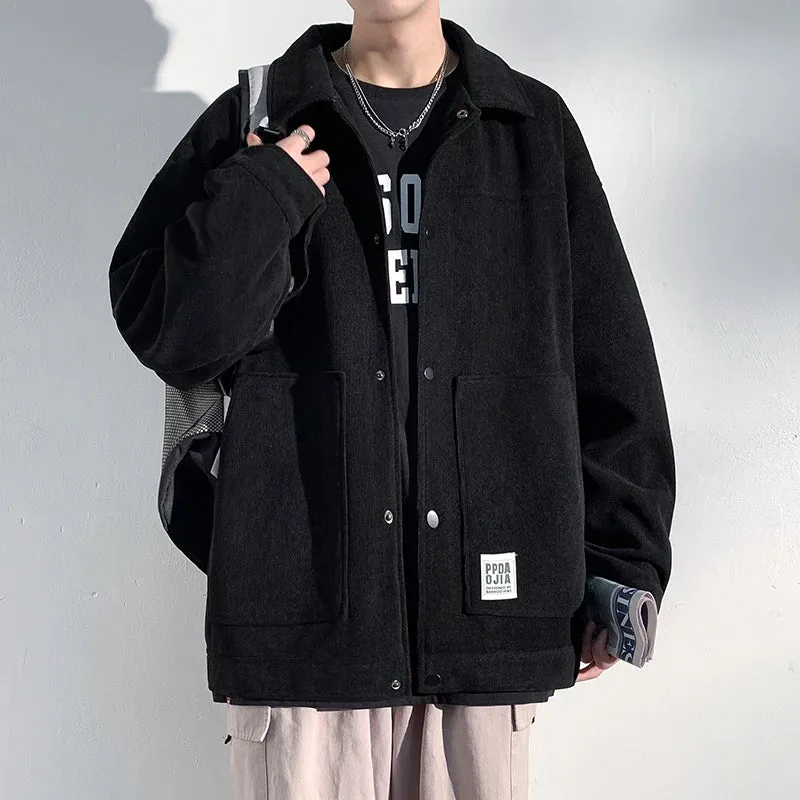 Wiaofellas  -  Men Spring Jackets Men's Clothing Korean Popular Clothes Outerwear Harajuku Loose Fitting Men's Coats Models Style Original