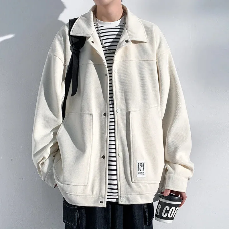 Wiaofellas  -  Men Spring Jackets Men's Clothing Korean Popular Clothes Outerwear Harajuku Loose Fitting Men's Coats Models Style Original